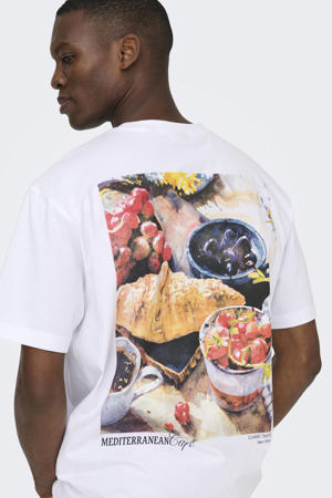 relaxed T-shirt met backprint wit