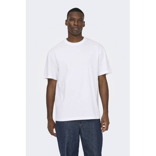 ONLY & SONS relaxed T-shirt met backprint wit afbeelding