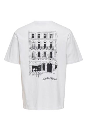 relaxed T-shirt met backprint wit
