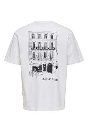 relaxed T-shirt met backprint wit