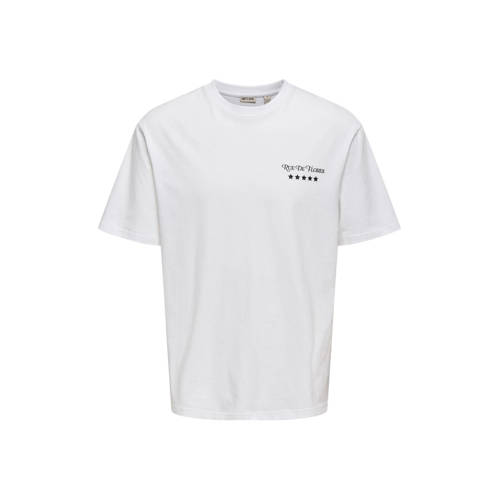 ONLY & SONS relaxed T-shirt met backprint wit afbeelding