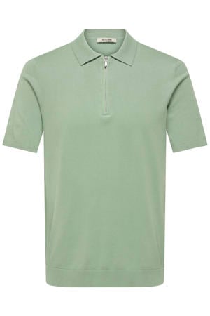 regular polo fijn gebreid groen