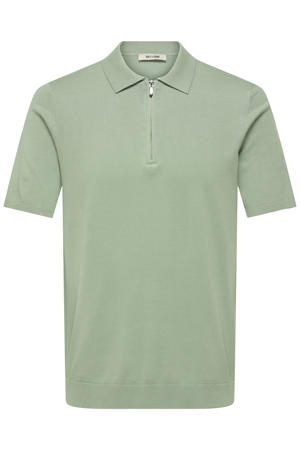 regular polo fijn gebreid groen