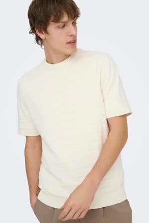 regular T-shirt gebreid ecru
