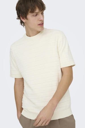 regular T-shirt gebreid ecru