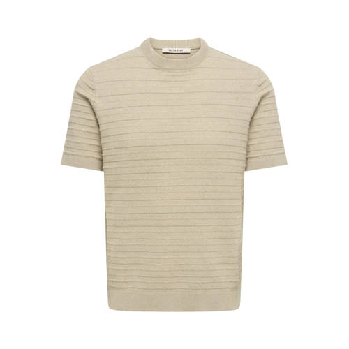 ONLY & SONS regular T-shirt gebreid beige afbeelding