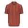 ONLY & SONS regular gestreepte polo fijn gebreid rood