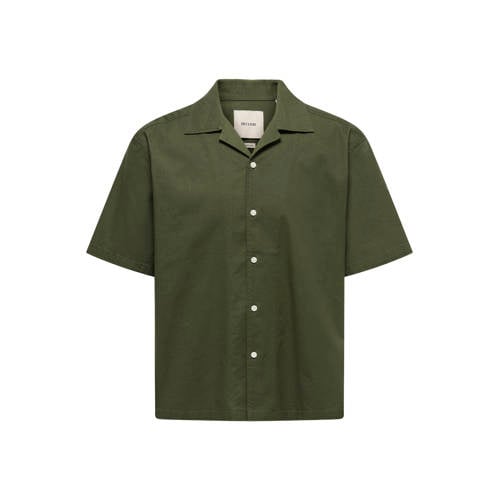 ONLY & SONS regular casual overhemd groen afbeelding