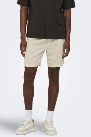 ONSTREV regular casual short beige met textuur