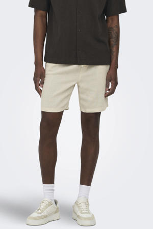 ONSTREV regular casual short beige met textuur