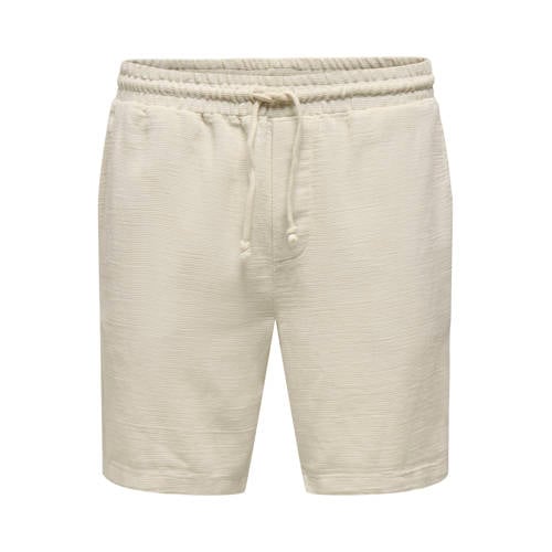 ONLY & SONS ONSTREV regular casual short beige met textuur afbeelding