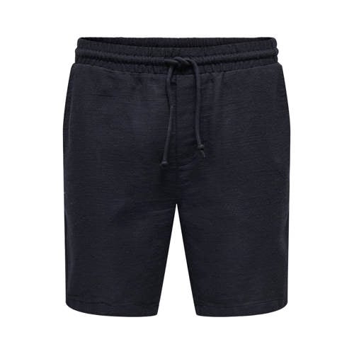 ONLY & SONS ONSTREV regular casual short donkerblauw met textuur afbeelding