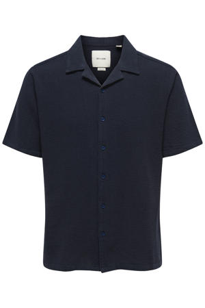 regular casual overhemd donkerblauw