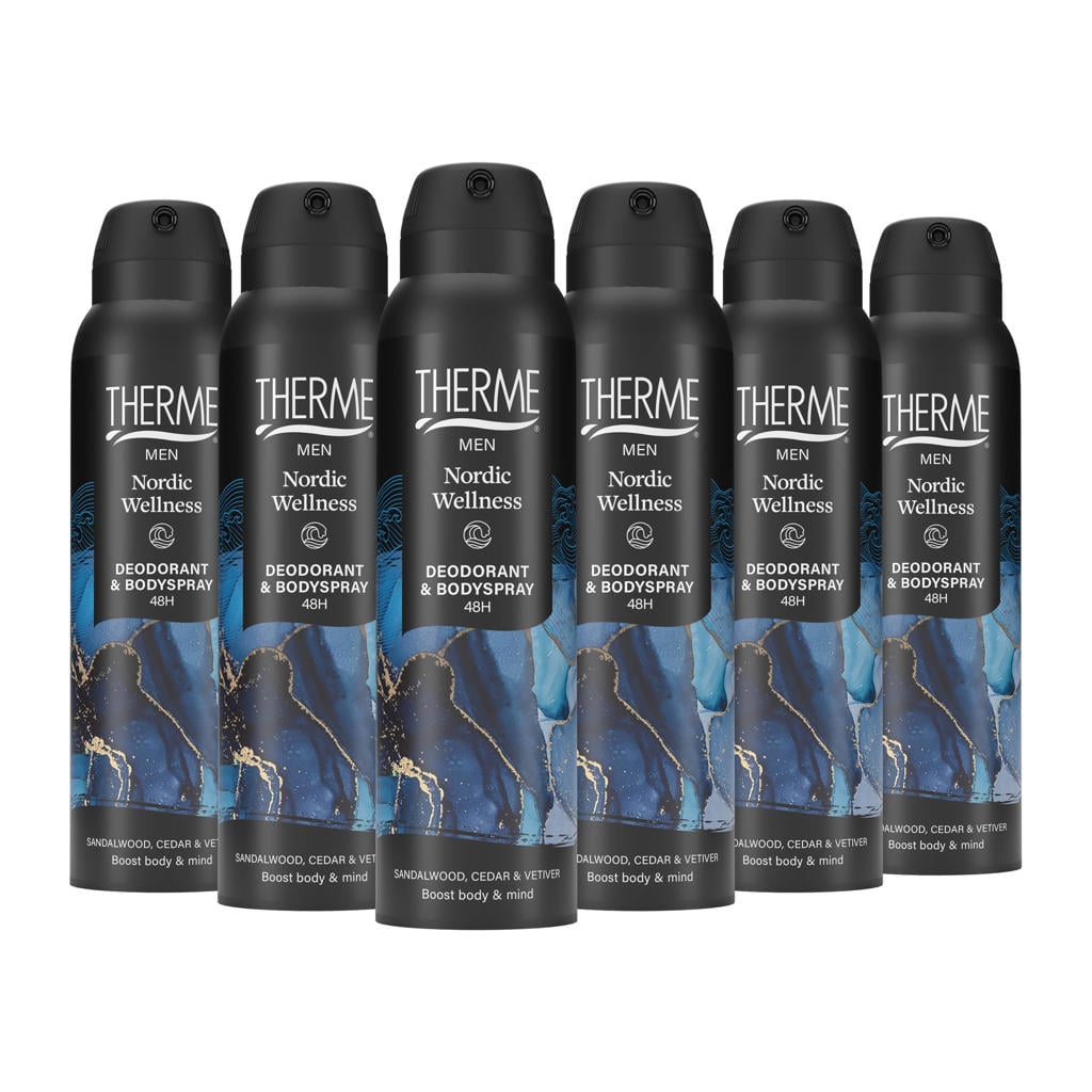 Therme Men Deodorant & Bodyspray - 6 x 150 ml