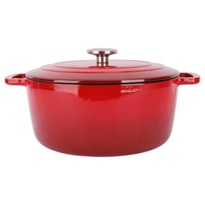 Braadpan met deksel Fontestic Gietijzer Traditional Red Ø 28 cm / 6.8 Liter - geëmailleerde anti-aanbaklaag