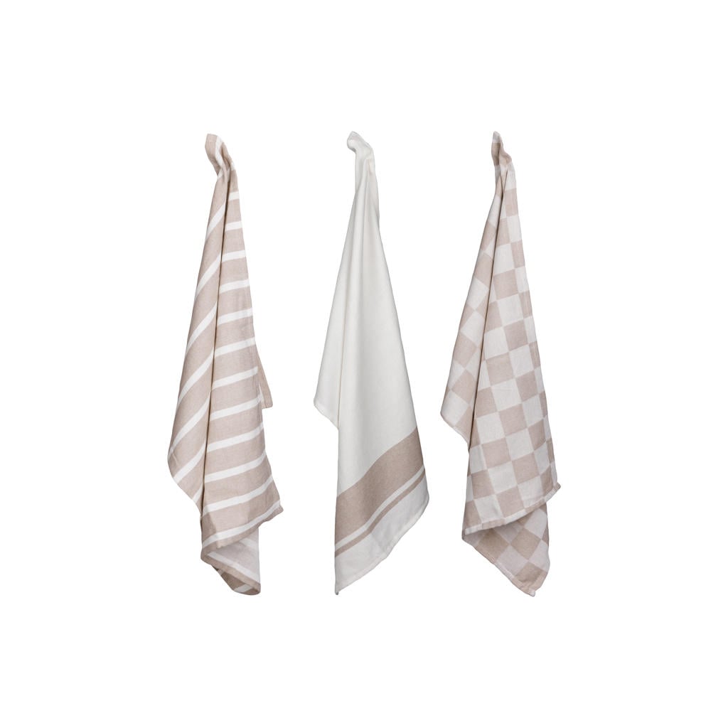 Cosy & Trendy Theedoeken Stoff Sand 50 x 70 cm - 3 Stuks