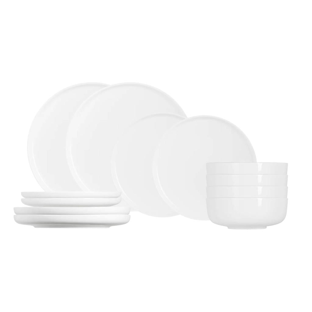 Cosy & Trendy Serviesset Moon White 12-delig / 4 personen - 4 dinerborden, 4 ontbijtborden en 4 kommen