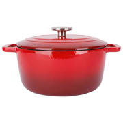 thumbnail: Cosy & Trendy Braadpan met deksel Fontestic Gietijzer Traditional Red Ø 24 cm / 4.6 Liter - geëmailleerde anti-aanbaklaag