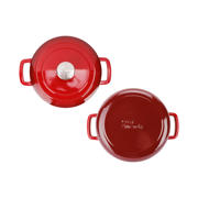 thumbnail: Cosy & Trendy Braadpan met deksel Fontestic Gietijzer Traditional Red Ø 24 cm / 4.6 Liter - geëmailleerde anti-aanbaklaag