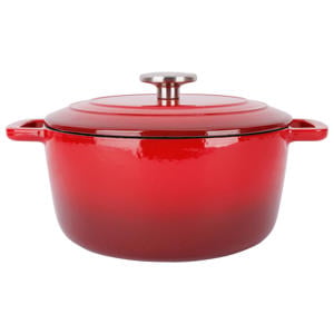 Braadpan met deksel Fontestic Gietijzer Traditional Red Ø 24 cm / 4.6 Liter - geëmailleerde anti-aanbaklaag