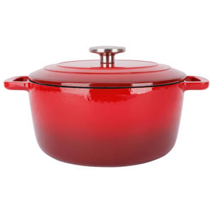 Braadpan met deksel Fontestic Gietijzer Traditional Red Ø 24 cm / 4.6 Liter - geëmailleerde anti-aanbaklaag