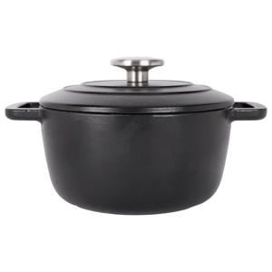 Braadpan met deksel Fontestic Gietijzer Black Ø 20 cm / 2.7 Liter - geëmailleerde anti-aanbaklaag