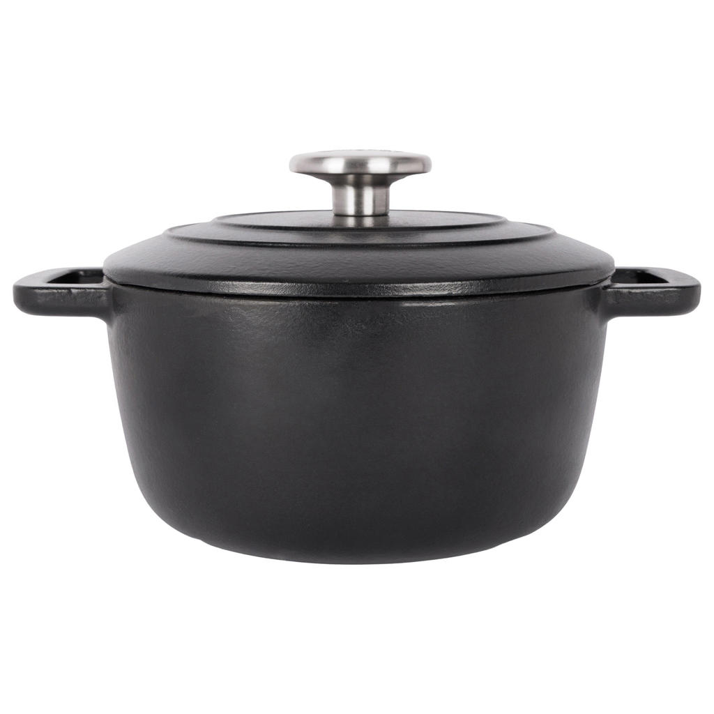 Cosy & Trendy Braadpan met deksel Fontestic Gietijzer Black Ø 20 cm / 2.7 Liter - geëmailleerde anti-aanbaklaag