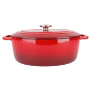 thumbnail: Cosy & Trendy Braadpan met deksel Fontestic Gietijzer Traditional Red Ovaal - 31 x 24 cm / 6 Liter - geëmailleerde anti-aanbaklaag