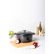 thumbnail: Cosy & Trendy Braadpan met deksel Fontestic Gietijzer Black Ø 28 cm / 6.8 Liter - geëmailleerde anti-aanbaklaag