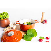thumbnail: Cosy & Trendy Braadpan met deksel Fontestic Gietijzer Roest Ø 28 cm / 6.8 Liter - geëmailleerde anti-aanbaklaag