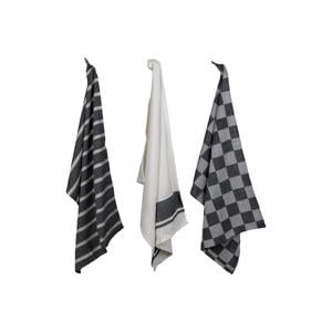 Theedoeken Stoff Black Chambray 50 x 70 cm - 3 Stuks