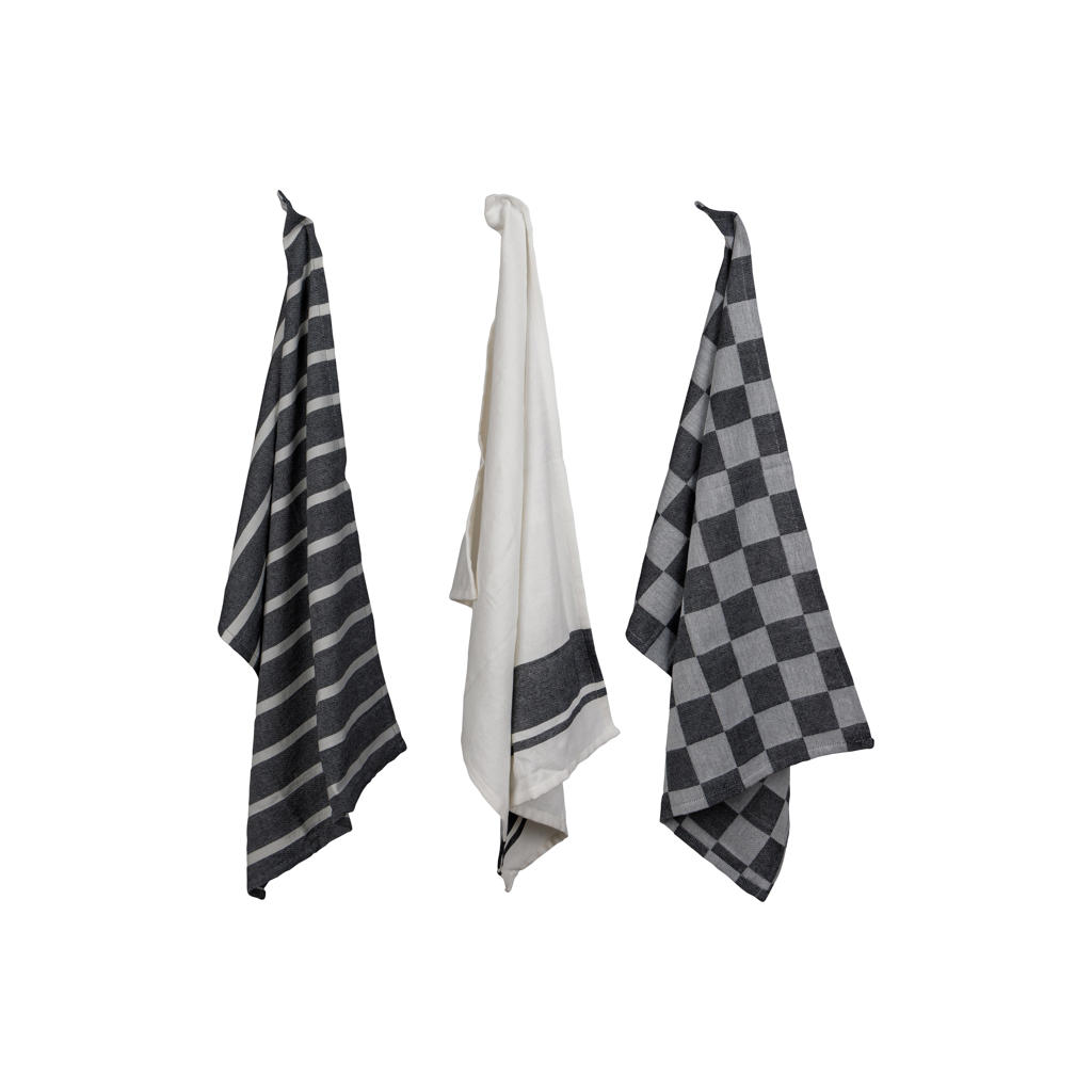 Cosy & Trendy Theedoeken Stoff Black Chambray 50 x 70 cm - 3 Stuks