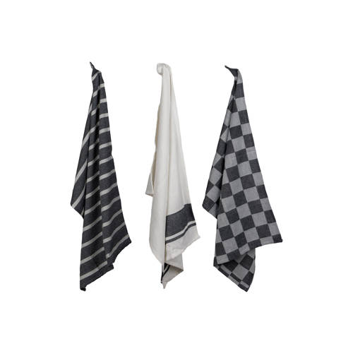 Cosy & Trendy Theedoeken Stoff Black Chambray 50x70 cm - 3-delig afbeelding