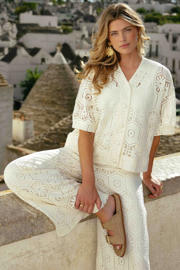 thumbnail: CS the Label straight high waist broek crochet ecru