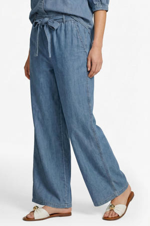 regular waist broek medium blue denim