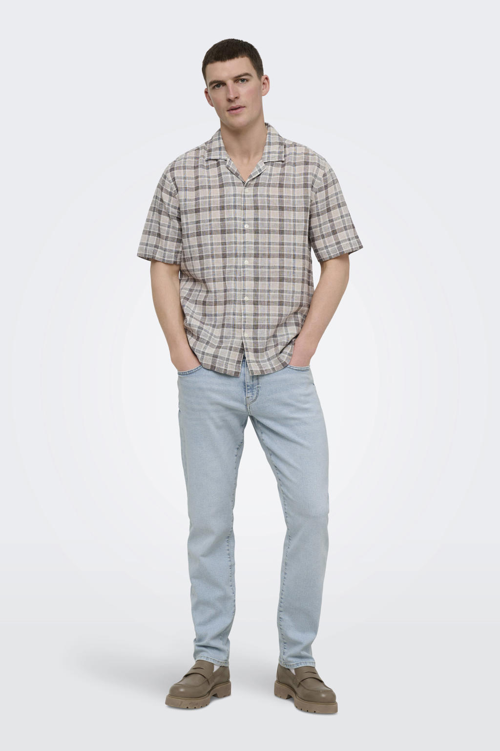 ONLY & SONS ONSWEFT regular fit jeans light blue bleached denim