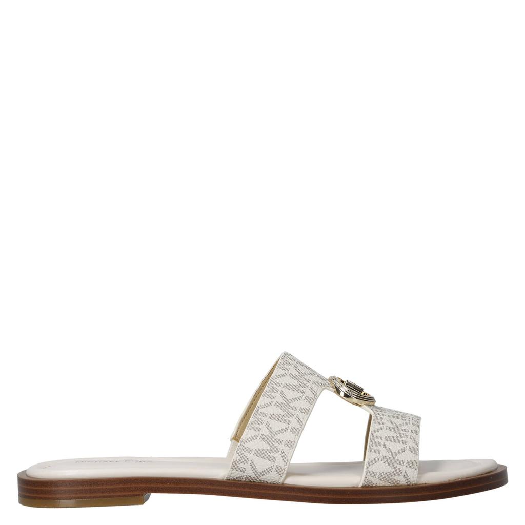Ecru dames Michael Kors leren slippers van imitatieleer