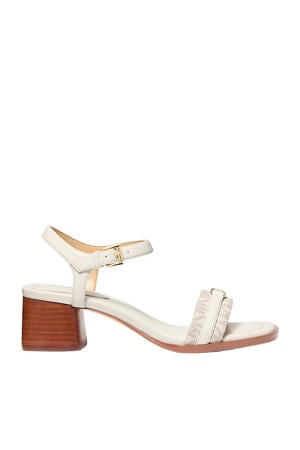 Mandy leren sandalettes ecru