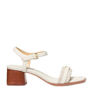 Mandy leren sandalettes ecru