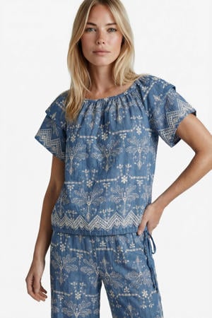 top broderie medium blue denim