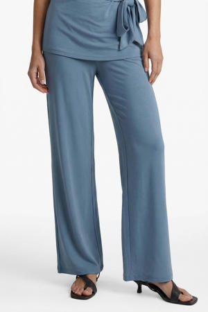 straight regular waist broek blauw
