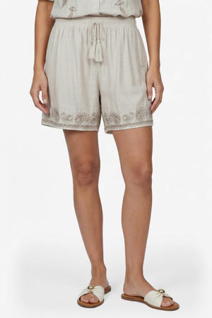 high waist bermuda short met paisley print zand