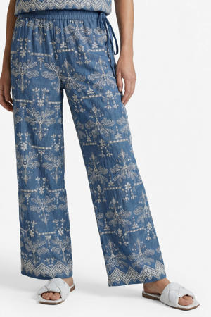 wide leg regular waist casual broek