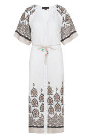 thumbnail: G-maxx blousejurk met paisley print ecru