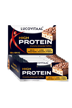 High Protein reep crunchy amandel toffee - 12 stuks