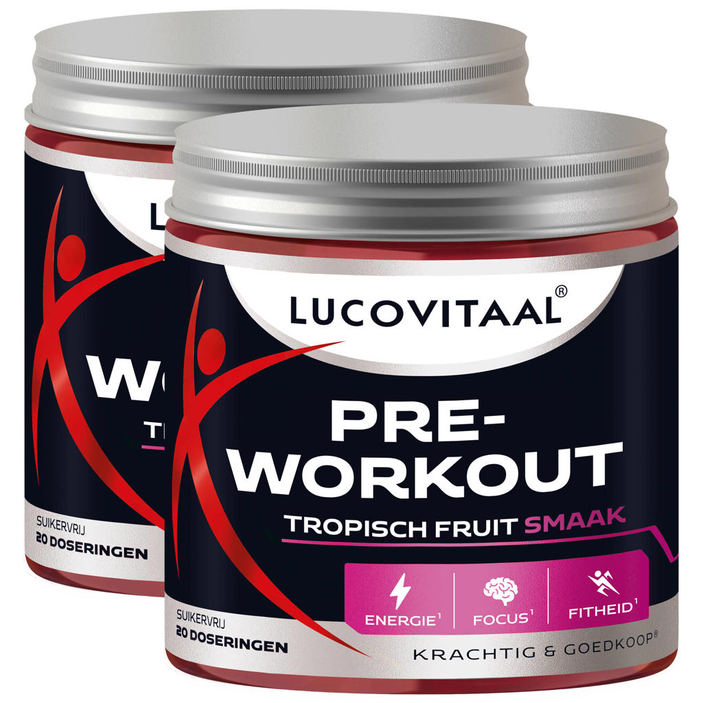 Lucovitaal duopack Pre-Workout tropisch fruit