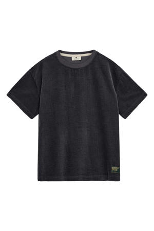 corduroy relaxed T-shirt antraciet