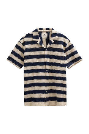 regular casual overhemd beige gehaakt