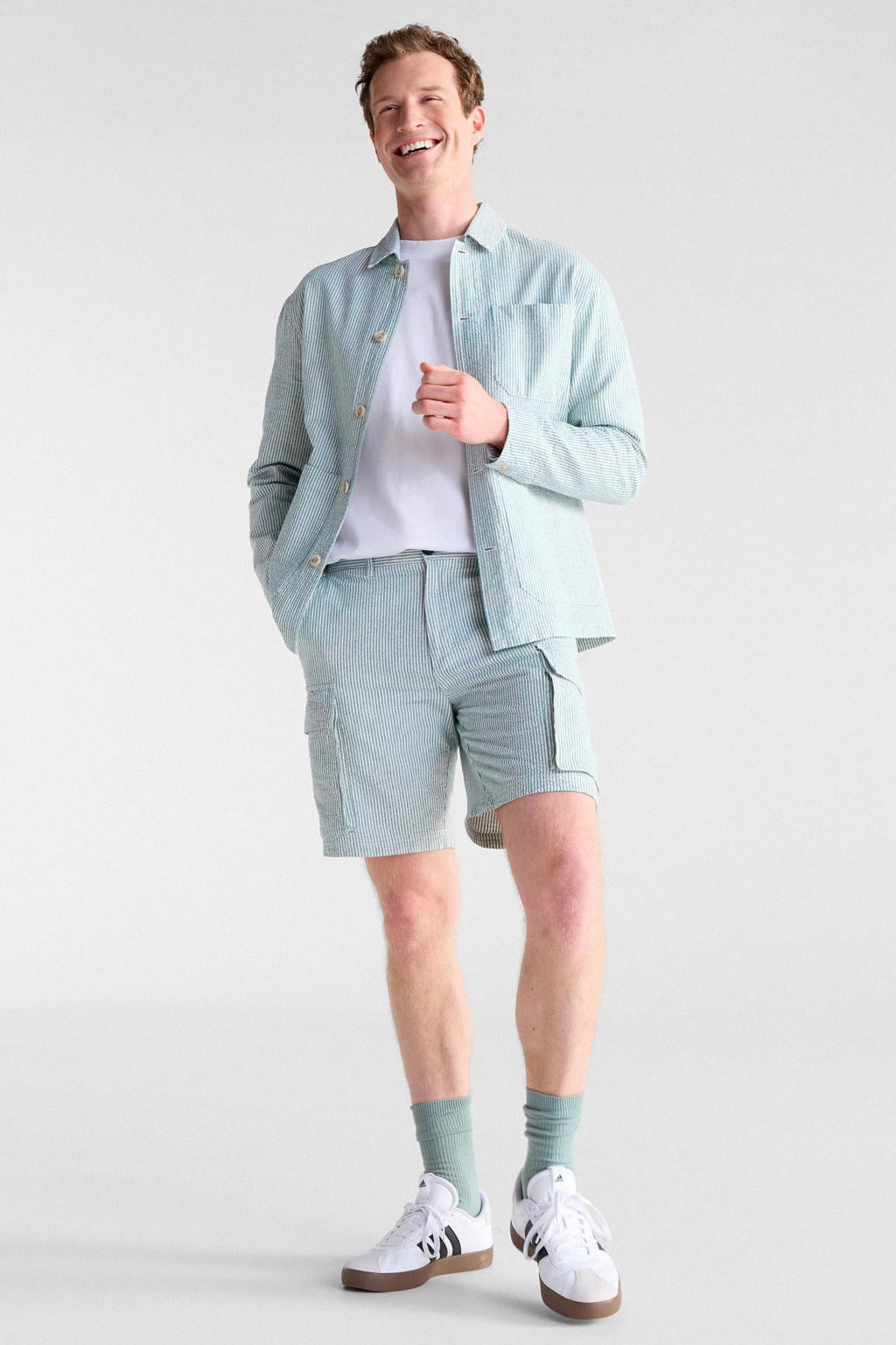 Anerkjendt regular gestreepte casual short blauw