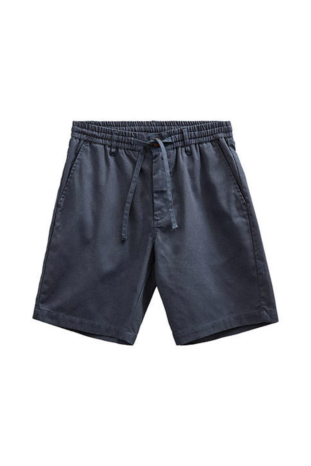 Anerkjendt regular casual short met linnen donkerblauw